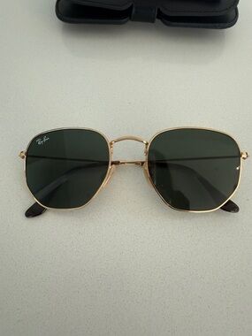 Ray-Ban Gold Unisex Icons Hexagonal Sunglasses